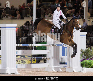 Nespresso 5th Annual Battle of The Sexes during the 2013 FTI Consulting Winter Equestrian Festival at the Palm Beach International Equestrian Center  Featuring: Laura Kraut Where: Wellingtion, , Florida , United States When: 12 Jan 2013 Stock Photo