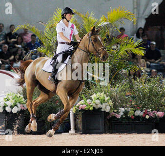 Nespresso 5th Annual Battle of The Sexes during the 2013 FTI Consulting Winter Equestrian Festival at the Palm Beach International Equestrian Center  Featuring: Nicole Bellissimo Where: Wellingtion, , Florida , United States When: 12 Jan 2013 Stock Photo