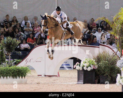 Nespresso 5th Annual Battle of The Sexes during the 2013 FTI Consulting Winter Equestrian Festival at the Palm Beach International Equestrian Center  Featuring: Ramiro Quintana Where: Wellingtion, , Florida , United States When: 12 Jan 2013 Stock Photo