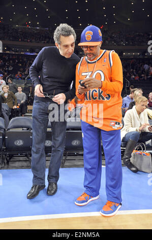 Celebrities courtside at the New York Knicks vs. Chicago Bulls game at