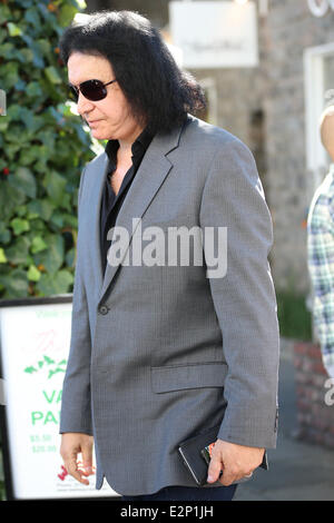 Gene Simmons exits The Ivy restaurant on Robertson Boulevard  Featuring: Gene Simmons Where: Los Angeles, California, United States When: 21 Jan 2013 Stock Photo