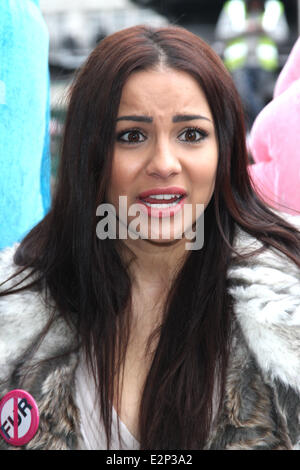 Lacey Banghard at a photocall for PETA at Piccadilly Circus Featuring