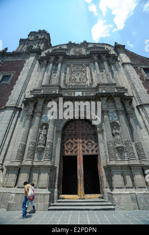 Historic Templo de Santo Domingo de Guzman church in Mexico City, Mexico. Situated on the Plaza de Santo Domingo. Stock Photo