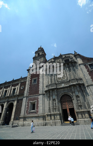 Historic Templo de Santo Domingo de Guzman church in Mexico City, Mexico. Situated on the Plaza de Santo Domingo. Stock Photo