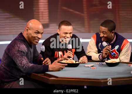 Mike Tyson appearing on the BET's 106 and Park taping in New York City  Featuring: Mike Tyson,Bow Wow Where: New York City, New York , United States When: 29 Jan 2013 Stock Photo