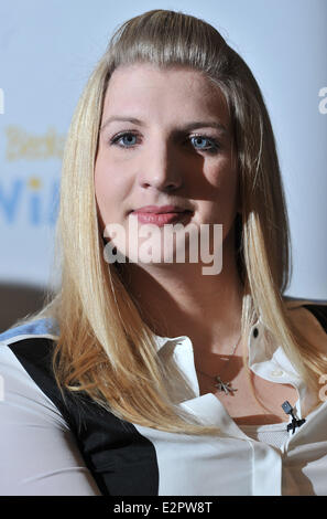 Rebecca Adlington announces her retirement from competitive swimming during a press conference held at the InterContinental Westminster  Featuring: Rebecca Adlington Where: London, United Kingdom When: 05 Feb 2013 Stock Photo