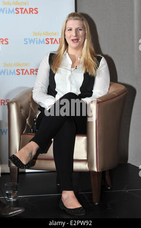 Rebecca Adlington announces her retirement from competitive swimming during a press conference held at the InterContinental West Stock Photo