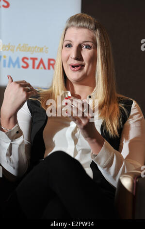 Rebecca Adlington announces her retirement from competitive swimming during a press conference held at the InterContinental West Stock Photo