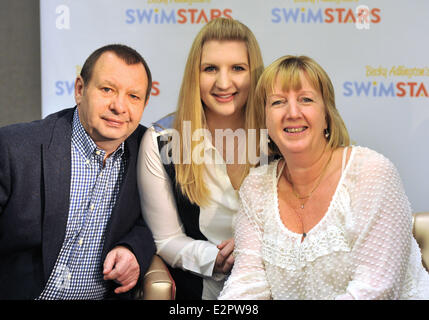 Rebecca Adlington announces her retirement from competitive swimming during a press conference held at the InterContinental West Stock Photo