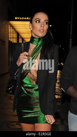 Anara Atanes on a night out outside the Bulgari in Knightsbridge  Where: London, United Kingdom When: 07 Feb 2013 Stock Photo