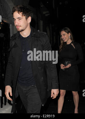 Kelly Brook takes Danny Cipriani back to her flat at 4.30am, following a busy evening. They started their night together at pop Stock Photo