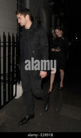 Kelly Brook takes Danny Cipriani back to her flat at 4.30am, following a busy evening. They started their night together at pop Stock Photo