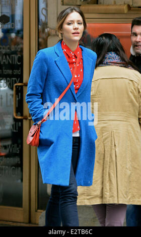Celebrities on the film set of 'Smash' in Manhattan Featuring: Megan