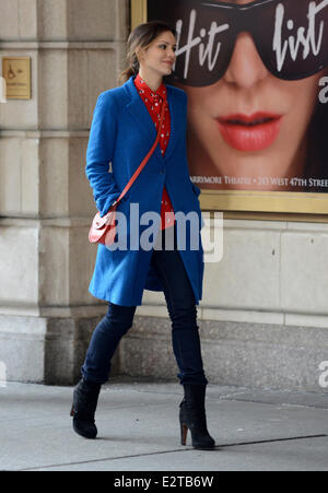 Celebrities on the film set of 'Smash' in Manhattan Featuring: Megan