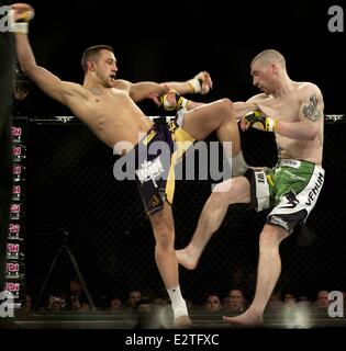 Cage Contender XV1 Fights at National Basketball Arena  Featuring: Greg Loughran V Chris Stringer Where:   Dublin,  Ireland  When: 23 Feb 2013 Stock Photo