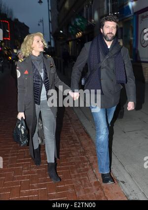 Yvonne Keating and new boyfriend John Conroy spotted walking in the Grafton Street area  Featuring: Yvonne Keating,John Conroy Where: Dublin, Ireland When: 26 Feb 2013 Stock Photo