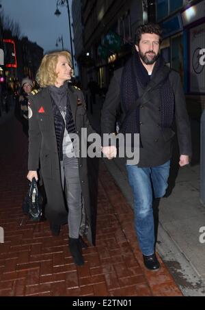 Yvonne Keating and new boyfriend John Conroy spotted walking in the Grafton Street area  Featuring: Yvonne Keating,John Conroy Where: Dublin, Ireland When: 26 Feb 2013 Stock Photo