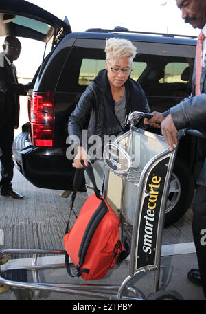 Emeli Sande arrives at Los Angeles International LAX airport  Featuring: Emeli Sande Where: Los Angeles, California, United States When: 25 Feb 2013 Stock Photo