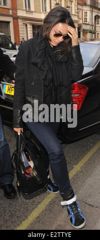Celebrities arriving at their hotel Featuring: Mila Kunis Where: London
