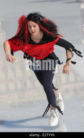 Princess Alexandra of Hanover participates in a skating tournament in which she replicated dance moves made famous by Michael Jackson's 'Thriller' and PSY's 'Gangnam Style'. Alexandra finished in 2nd place.  Featuring: Princess Alexandra Where: Monaco, Mo Stock Photo