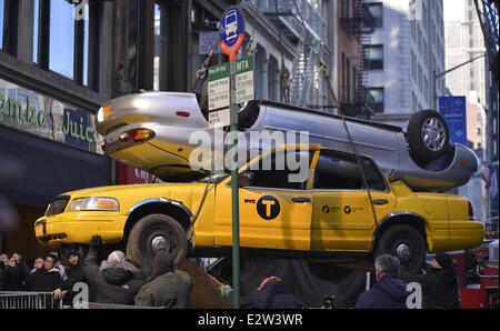 Shailene Woodley seen on the film set of  'The Amazing Spider-Man 2'  Featuring: Atmosphere Where: New York City, New York, United States When: 04 Mar 2013 Stock Photo