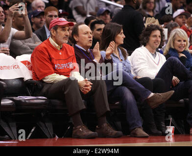 Celebrities watch the LA Clippers vs Milwaukee Bucks at the Staples Center. The Clippers defeated the Bucks 117 - 101  Featuring: Billy Crystal Where: Los Angeles, California, United States When: 06 Mar 2013 Stock Photo