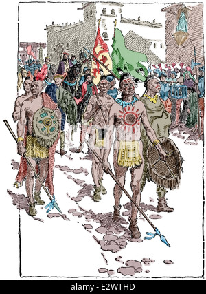Return of Christopher Columbus, 1493 Stock Photo Alamy