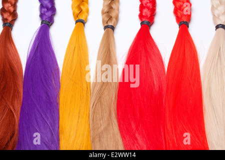 Artificial Hair Used for Production of Wigs and Extensions Stock Photo