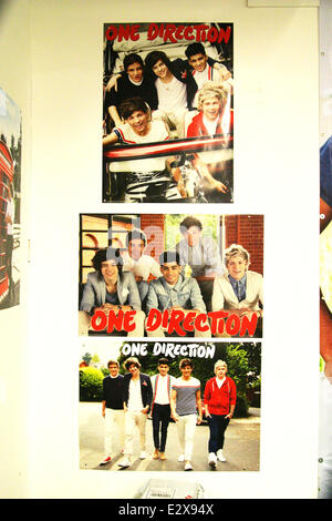 A variety of memorabilia available at the new One Direction pop-up store '1D World' slated to open this Saturday (23Mar13) morning at the Trinity Leeds shopping centre  Featuring: Atmosphere Where: Leeds, England, United Kingdom When: 21 Mar 2013 Stock Photo