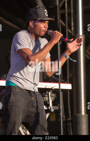 Dover, Delaware, USA. 20th June, 2014. CHANCE THE RAPPER performs live at the 2014 Firefly Music Festival in Dover, Delaware Credit:  Daniel DeSlover/ZUMAPRESS.com/Alamy Live News Stock Photo