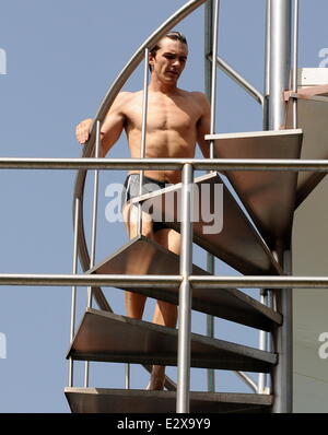 Celebrities practice their diving skills for TV Show 'Splash' at the