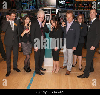 The cast of 'General Hospital' celebrates it's fiftieth anniversary by ringing the opening bell at the New York Stock Exchange  Featuring: Finola Hughes,Tony Geary,Kelly Monaco,Kin Shriner,Genie Francis Where: New York, New York, United States When: 01 Apr 2013 Stock Photo