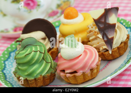 Selection of cream cakes Stock Photo