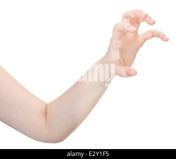 side view of claws palm - hand gesture isolated on white background Stock Photo