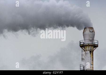 Smoke from factory pipe Stock Photo