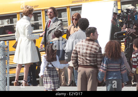 Actors on the set of 'Untitled David O. Russell Project'   The 1970s-set true story of a con artist and his partner in crime, who were forced to work with a federal agent to turn the tables on other cons, mobsters, and politicians - namely, the volatile m Stock Photo