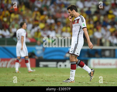 Fortaleza, Brazil. 21st June, 2014. Germany's Mats Hummels reacts during the FIFA World Cup 2014 group G preliminary round match between Germany and Ghana at the Estadio Castelao Stadium in Fortaleza, Brazil, 21 June 2014. Photo: Andreas Gebert/dpa/Alamy Live News Stock Photo