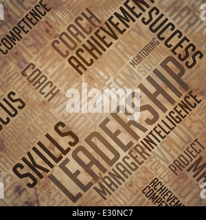 Leadership Background - Grunge Wordcloud Concept. Stock Photo