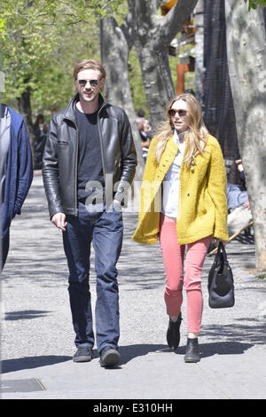 Elizabeth Olsen and Boyd Holbrook out in Soho on a sunny day  Featuring: Elizabeth Olsen,Boyd Holbrook Where: New York, New York, United States When: 30 Apr 2013 Stock Photo