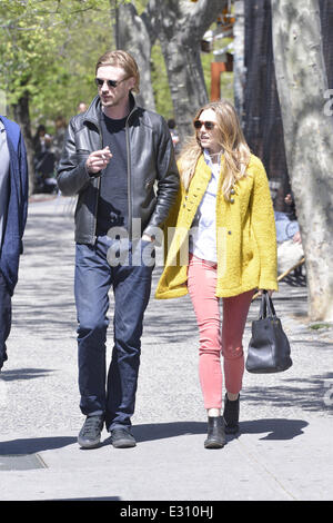 Elizabeth Olsen and Boyd Holbrook out in Soho on a sunny day  Featuring: Elizabeth Olsen,Boyd Holbrook Where: New York, New York, United States When: 30 Apr 2013 Stock Photo