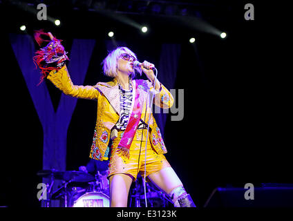Yeah Yeah Yeahs performing live at the Manchester O2 Apollo  Featuring: Karen O Where: Manchester, United Kingdom When: 01 May 2013 Stock Photo