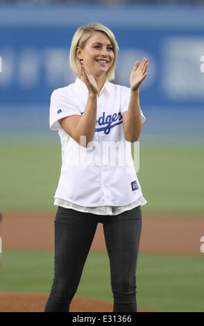 Celebrities at the LA Dodgers vs Colorado Rockies baseball game at