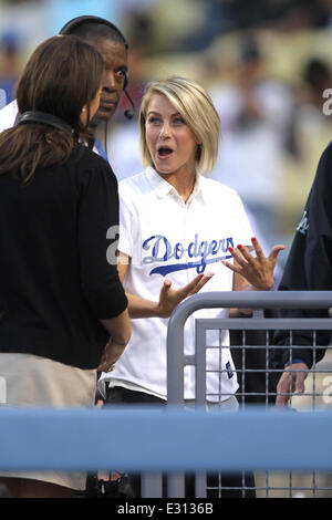 Celebrities at the LA Dodgers vs Colorado Rockies baseball game at