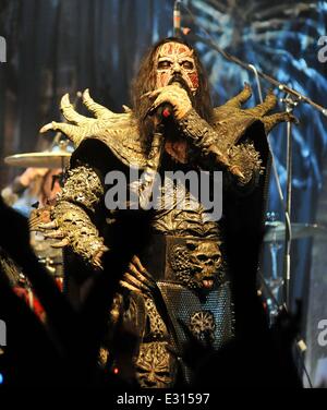 Finnish hard rock band and 2006 Eurovision Song Contest winners Lordi performing at the Button Factory venue  Featuring: Lordi Where: Dublin, Ireland When: 02 May 2013 Stock Photo