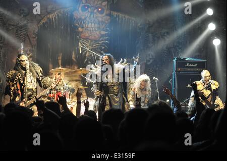 Finnish hard rock band and 2006 Eurovision Song Contest winners Lordi performing at the Button Factory venue  Featuring: Lordi Where: Dublin, Ireland When: 02 May 2013 Stock Photo