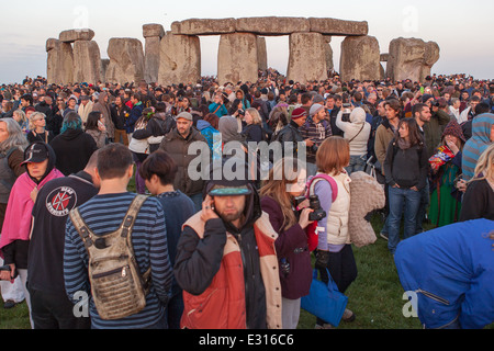 Summer solstice, at Stonehenge, Wiltshire, England. Stock Photo