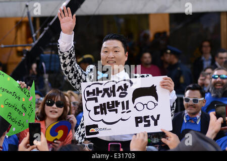 South Korean rapper PSY performing live at Rockefeller Center as part ...