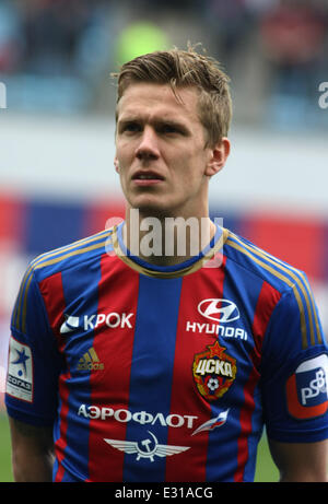 Championship of Russia - 2012-2013.  PFC CSKA Moscow vs RFC TEREK Grozny at 'Arena Khimki' Football stadium  Featuring: WERNBLOOM Pontus Where: Moscow, Khimki, Russian Federation When: 04 May 2013 Stock Photo