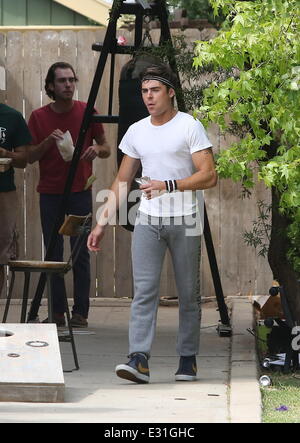 Actors on the set of 'Townies'  Featuring: Zac Efron Where: Los Angeles, California, United States When: 08 May 2013 Stock Photo