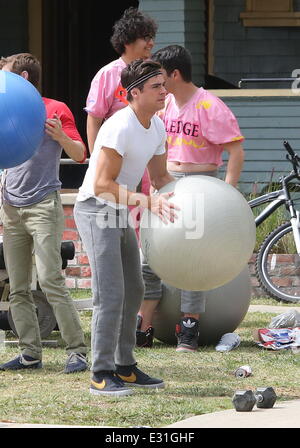 Actors on the set of 'Townies'  Featuring: Zac Efron Where: Los Angeles, California, United States When: 08 May 2013 Stock Photo